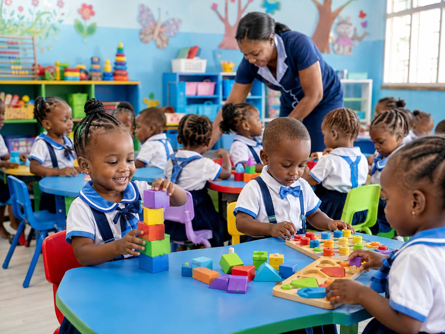 Enfants de maternelle en activité