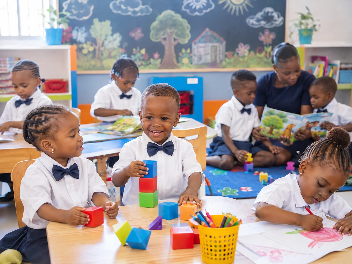 Enfants de maternelle en activité
